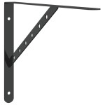 vidaXL Suporturi rafturi, 4 buc., 40x2,5x25 cm, negru, oțel inoxidabil vidaXL Suporturi rafturi, 4 buc., 40x2,5x25 cm, negru, oțel inoxidabil