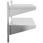 vidaXL Raft de perete 2 niveluri 100x40x60 cm argintiu oțel inoxidabil vidaXL Raft de perete 2 niveluri 100x40x60 cm argintiu oțel inoxidabil