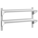 vidaXL Raft perete 2 niveluri 100x23,5x60 cm argintiu oțel inoxidabil vidaXL Raft perete 2 niveluri 100x23,5x60 cm argintiu oțel inoxidabil