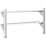 vidaXL Raft perete 2 niveluri 100x23,5x60 cm argintiu oțel inoxidabil vidaXL Raft perete 2 niveluri 100x23,5x60 cm argintiu oțel inoxidabil