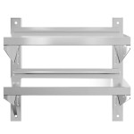 vidaXL Raft de perete 2 niveluri 50x40x48 cm argintiu oțel inoxidabil