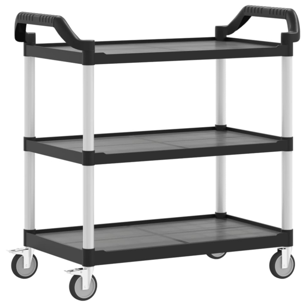 vidaXL Cărucior cu 3 niveluri, negru, 99x50x96 cm, aluminiu