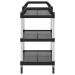 vidaXL Cărucior cu 3 niveluri, negru, 99x50x96 cm, aluminiu vidaXL Cărucior cu 3 niveluri, negru, 99x50x96 cm, aluminiu