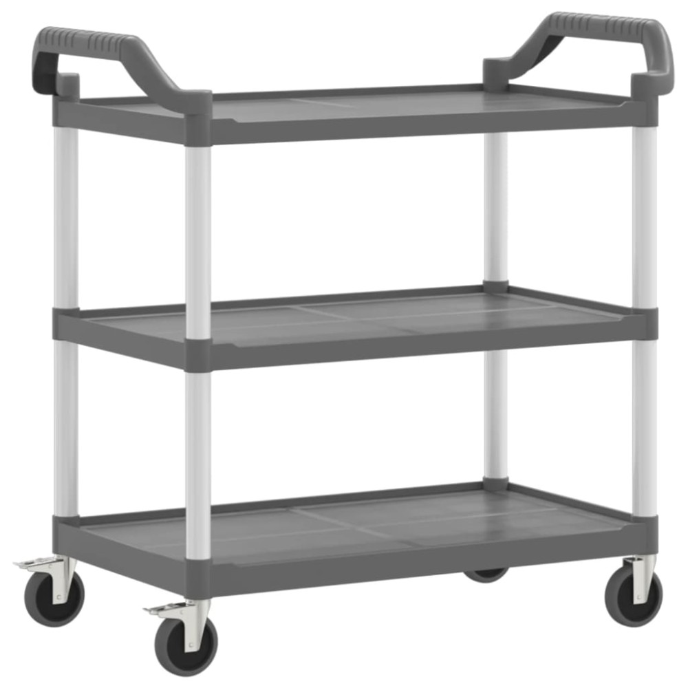 vidaXL Cărucior cu 3 niveluri, gri, 99x50x96 cm, aluminiu