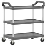 vidaXL Cărucior cu 3 niveluri, gri, 99x50x96 cm, aluminiu vidaXL Cărucior cu 3 niveluri, gri, 99x50x96 cm, aluminiu
