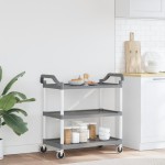 vidaXL Cărucior cu 3 niveluri, gri, 99x50x96 cm, aluminiu vidaXL Cărucior cu 3 niveluri, gri, 99x50x96 cm, aluminiu