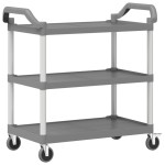 vidaXL Cărucior cu 3 niveluri, gri, 99x50x96 cm, aluminiu vidaXL Cărucior cu 3 niveluri, gri, 99x50x96 cm, aluminiu
