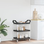 vidaXL Cărucior cu 3 niveluri, negru, 81x41x92 cm, aluminiu vidaXL Cărucior cu 3 niveluri, negru, 81x41x92 cm, aluminiu