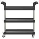 vidaXL Cărucior cu 3 niveluri, negru, 77x34x72 cm, aluminiu