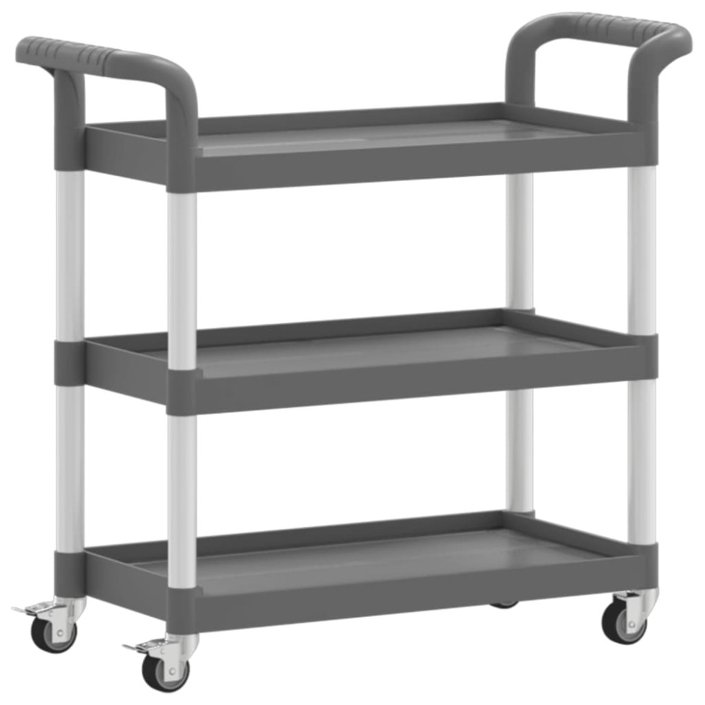 vidaXL Cărucior cu 3 niveluri, gri, 77x34x72 cm, aluminiu