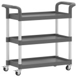 vidaXL Cărucior cu 3 niveluri, gri, 77x34x72 cm, aluminiu vidaXL Cărucior cu 3 niveluri, gri, 77x34x72 cm, aluminiu