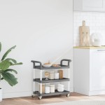 vidaXL Cărucior cu 3 niveluri, gri, 77x34x72 cm, aluminiu vidaXL Cărucior cu 3 niveluri, gri, 77x34x72 cm, aluminiu