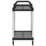 vidaXL Cărucior cu 2 niveluri, negru, 99x50x97 cm, aluminiu