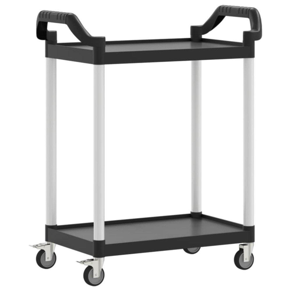 vidaXL Cărucior cu 2 niveluri, negru, 81x41x92 cm, aluminiu