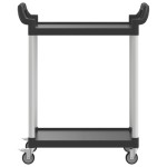 vidaXL Cărucior cu 2 niveluri, negru, 81x41x92 cm, aluminiu