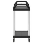 vidaXL Cărucior cu 2 niveluri, negru, 81x41x92 cm, aluminiu