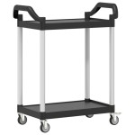 vidaXL Cărucior cu 2 niveluri, negru, 81x41x92 cm, aluminiu