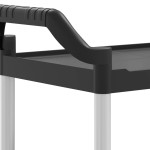 vidaXL Cărucior cu 2 niveluri, negru, 81x41x92 cm, aluminiu