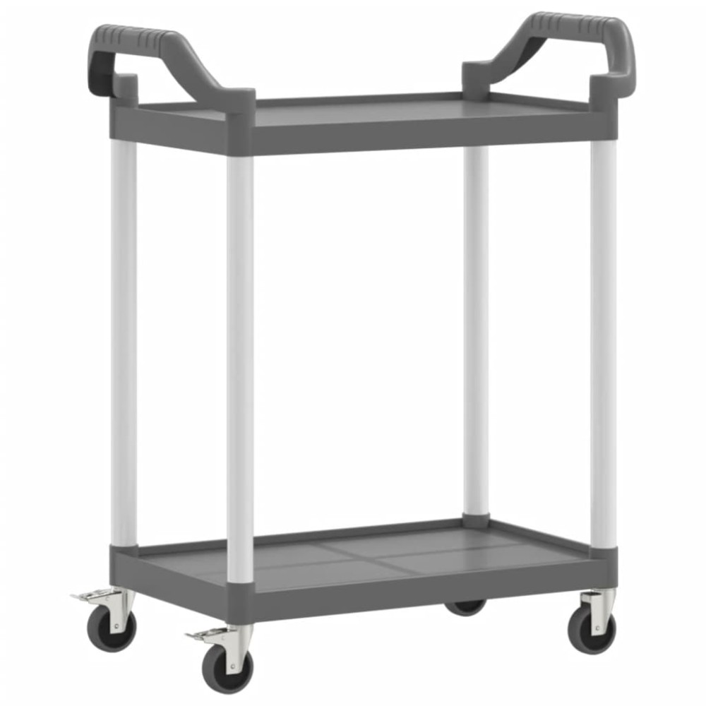 vidaXL Cărucior cu 2 niveluri, gri, 81x41x92 cm, aluminiu