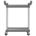 vidaXL Cărucior cu 2 niveluri, gri, 81x41x92 cm, aluminiu