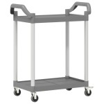 vidaXL Cărucior cu 2 niveluri, gri, 81x41x92 cm, aluminiu
