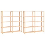 vidaXL Etajere cu 5 rafturi, 2 buc, 170x38x170 cm, lemn de pin, 500 kg vidaXL Etajere cu 5 rafturi, 2 buc, 170x38x170 cm, lemn de pin, 500 kg