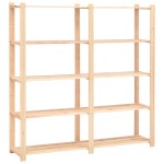 vidaXL Etajere cu 5 niveluri 5 buc, 170x38x170 cm, lemn de pin, 500 kg vidaXL Etajere cu 5 niveluri 5 buc, 170x38x170 cm, lemn de pin, 500 kg