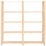 vidaXL Etajere cu 5 niveluri, 10 buc, 170x38x170 cm, pin masiv, 500 kg vidaXL Etajere cu 5 niveluri, 10 buc, 170x38x170 cm, pin masiv, 500 kg