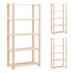 vidaXL Etajere cu 5 niveluri, 3 buc., 80x38x170 cm, pin masiv, 250 kg vidaXL Etajere cu 5 niveluri, 3 buc., 80x38x170 cm, pin masiv, 250 kg