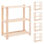 vidaXL Etajere cu 3 niveluri, 5 buc., 80x38x90 cm, pin masiv, 150 kg vidaXL Etajere cu 3 niveluri, 5 buc., 80x38x90 cm, pin masiv, 150 kg