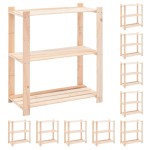 vidaXL Etajere cu 3 niveluri, 10 buc., 80x38x90 cm, pin masiv, 150 kg vidaXL Etajere cu 3 niveluri, 10 buc., 80x38x90 cm, pin masiv, 150 kg