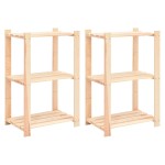 vidaXL Etajere cu 3 niveluri, 2 buc., 60x38x90 cm, pin masiv, 150 kg vidaXL Etajere cu 3 niveluri, 2 buc., 60x38x90 cm, pin masiv, 150 kg