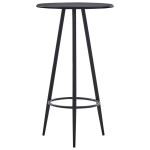 vidaXL Set mobilier de bar, 3 piese, negru, material textil