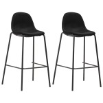 vidaXL Set mobilier de bar, 3 piese, negru, material textil