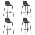 vidaXL Set mobilier de bar, 5 piese, gri închis, material textil