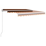 vidaXL Copertină retractabilă manual, portocaliu și maro, 300x250 cm vidaXL Copertină retractabilă manual, portocaliu și maro, 300x250 cm
