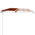 vidaXL Copertină retractabilă automat, portocaliu & maro, 400 x 300 cm