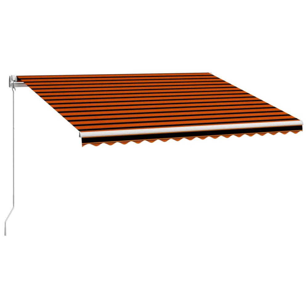 vidaXL Copertină retractabilă manual, portocaliu & maro, 450 x 300 cm