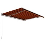 vidaXL Copertină retractabilă manual, portocaliu & maro, 450 x 300 cm vidaXL Copertină retractabilă manual, portocaliu & maro, 450 x 300 cm