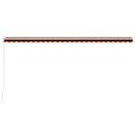 vidaXL Copertină retractabilă manual, portocaliu și maro, 600 x 300 cm