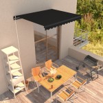 vidaXL Copertină retractabilă manual, antracit, 350 x 250 cm vidaXL Copertină retractabilă manual, antracit, 350 x 250 cm