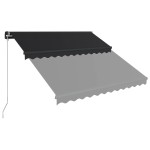 vidaXL Copertină retractabilă manual, antracit, 350 x 250 cm vidaXL Copertină retractabilă manual, antracit, 350 x 250 cm