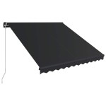 vidaXL Copertină retractabilă manual cu LED, antracit, 300 x 250 cm vidaXL Copertină retractabilă manual cu LED, antracit, 300 x 250 cm