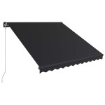 vidaXL Copertină retractabilă manual cu LED, antracit, 350 x 250 cm vidaXL Copertină retractabilă manual cu LED, antracit, 350 x 250 cm