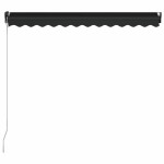 vidaXL Copertină retractabilă manual cu LED, antracit, 350 x 250 cm vidaXL Copertină retractabilă manual cu LED, antracit, 350 x 250 cm