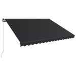 vidaXL Copertină retractabilă manual cu LED, antracit, 450 x 300 cm vidaXL Copertină retractabilă manual cu LED, antracit, 450 x 300 cm