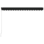 vidaXL Copertină retractabilă manual cu LED, antracit, 450 x 300 cm vidaXL Copertină retractabilă manual cu LED, antracit, 450 x 300 cm