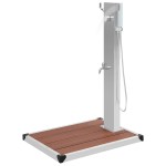vidaXL Duș de exterior cu cădiță, WPC și oțel inoxidabil vidaXL Duș de exterior cu cădiță, WPC și oțel inoxidabil