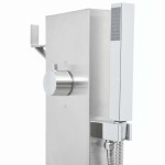 vidaXL Duș de exterior cu cădiță, WPC și oțel inoxidabil vidaXL Duș de exterior cu cădiță, WPC și oțel inoxidabil