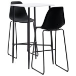 vidaXL Set mobilier de bar, 3 piese, negru, plastic vidaXL Set mobilier de bar, 3 piese, negru, plastic